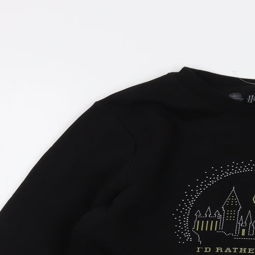 Harry Potter Girls Black Cotton Pullover Sweatshirt Size 11-12 Years Pullover