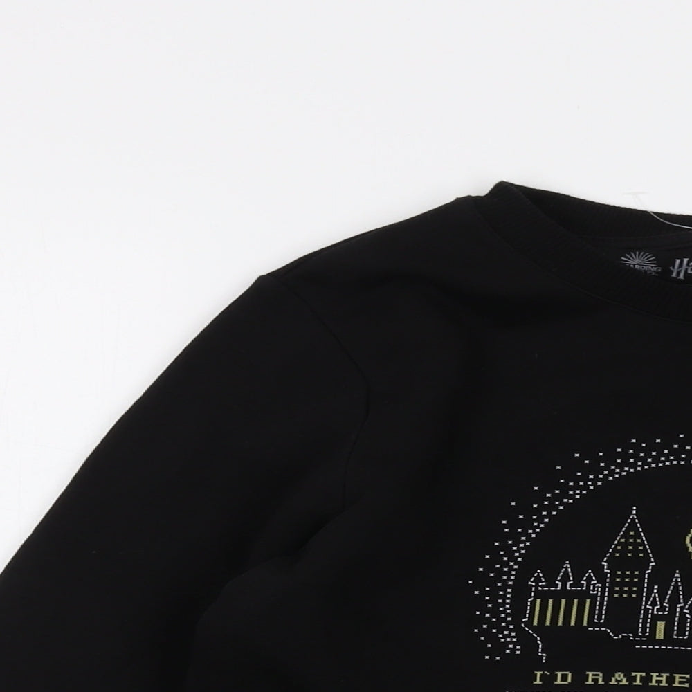 Harry Potter Girls Black Cotton Pullover Sweatshirt Size 11-12 Years Pullover