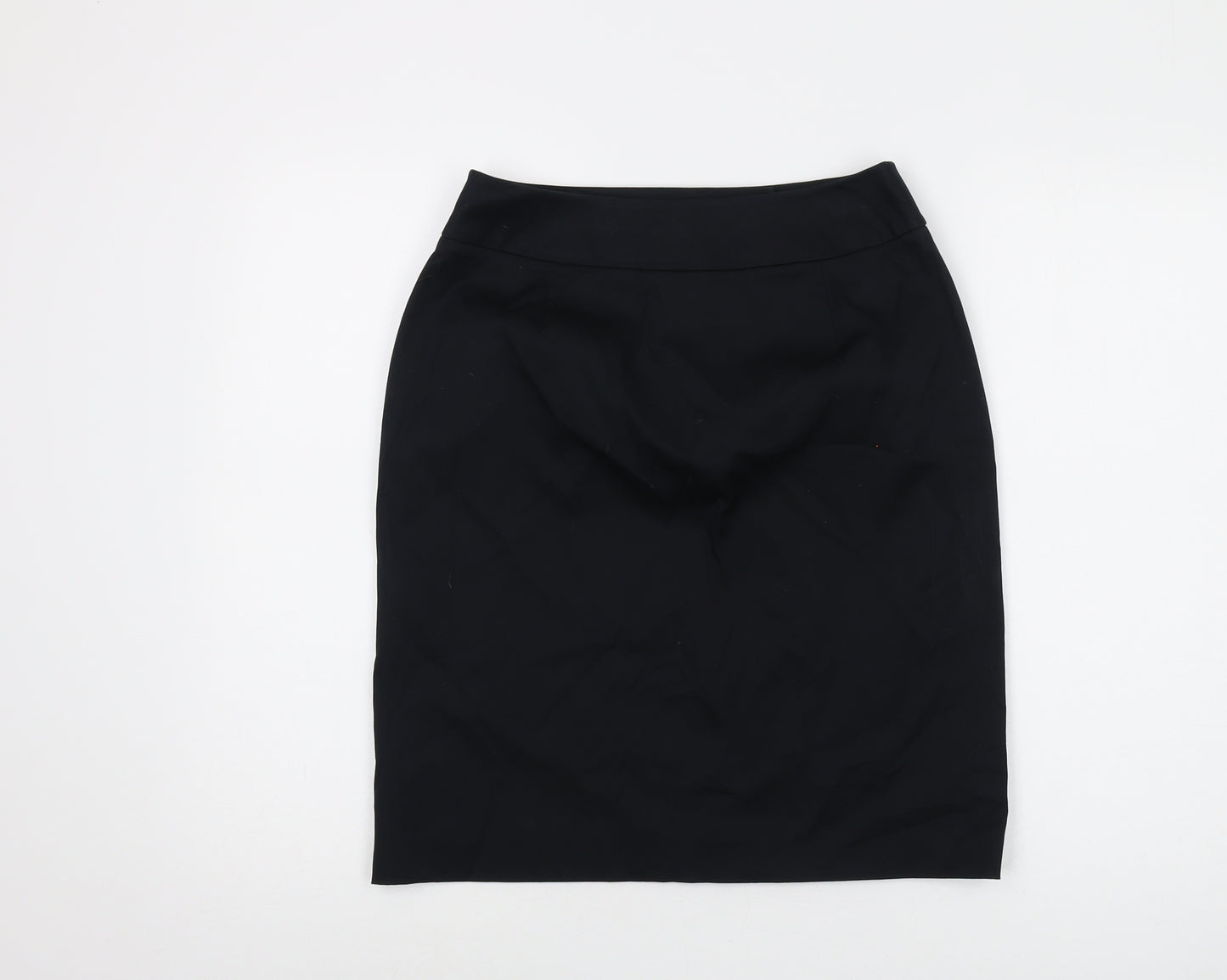 Liz Claiborne Womens Black Cotton A-Line Skirt Size 8 Button