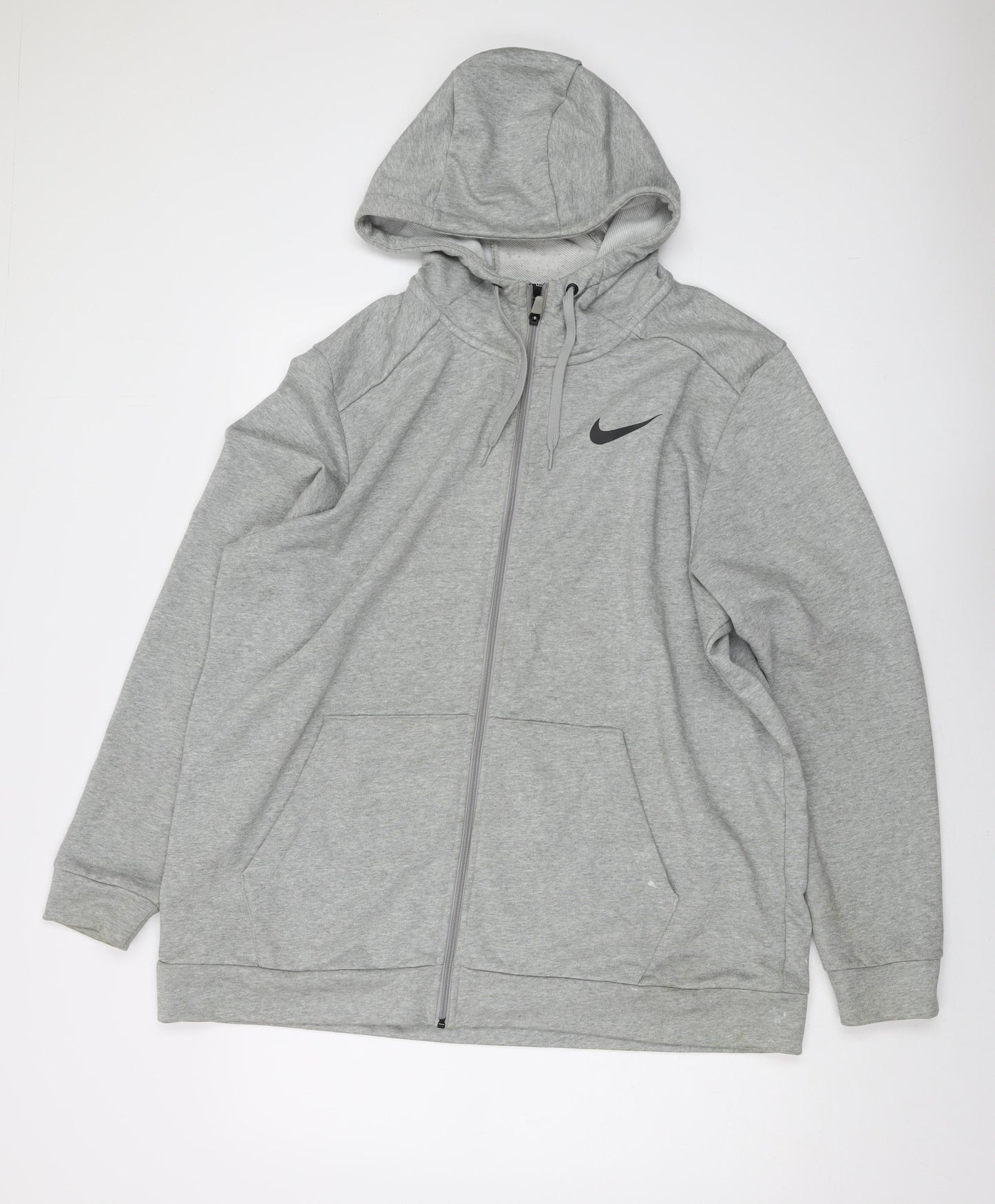 Nike Mens Grey Polyester Full Zip Hoodie Size XL