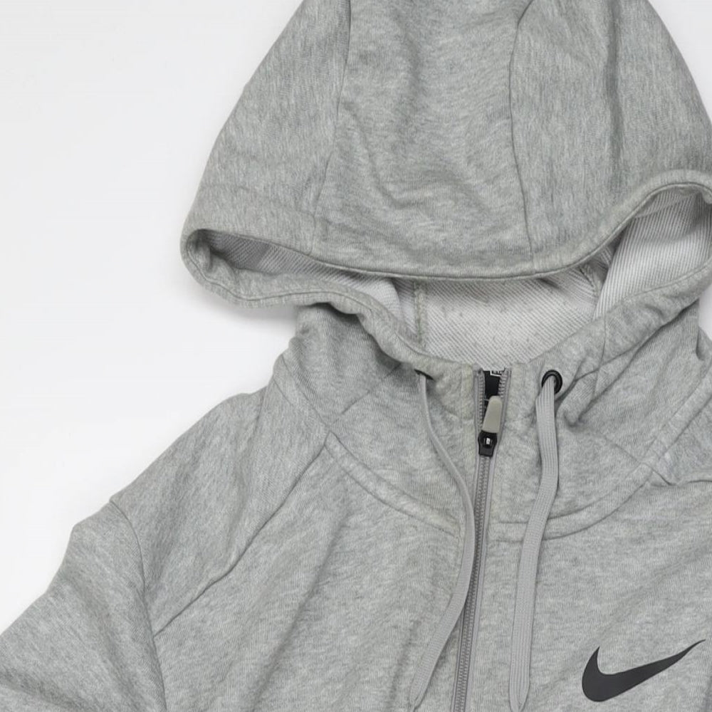 Nike Mens Grey Polyester Full Zip Hoodie Size XL