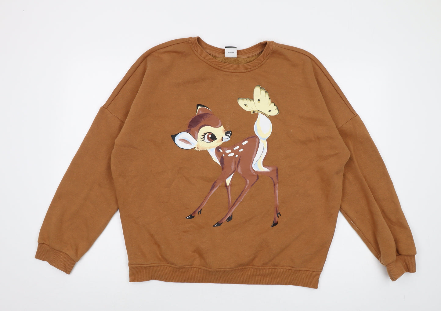 Disney Womens Brown Cotton Pullover Sweatshirt Size M Pullover - Bambi