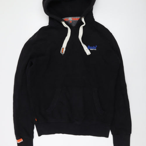 Superdry Mens Black Cotton Pullover Hoodie Size M