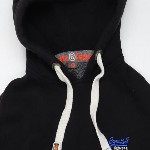 Superdry Mens Black Cotton Pullover Hoodie Size M