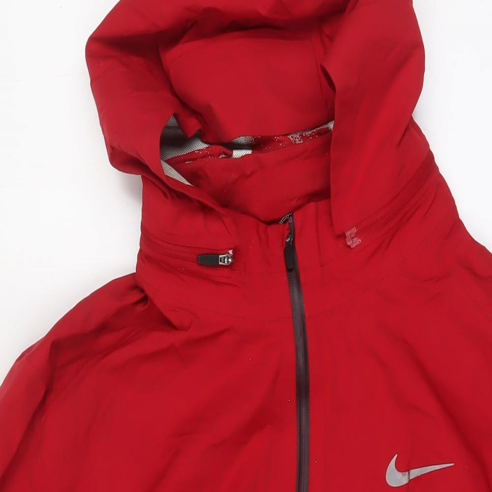 Nike Mens Red Windbreaker Jacket Size L Zip - Logo