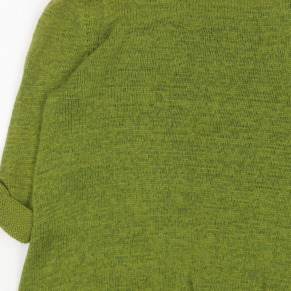 White Stuff Womens Green Collared Linen Pullover Jumper Size 10 - Pockets