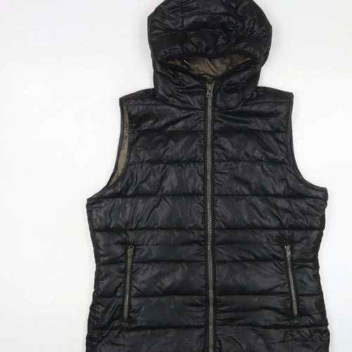 Blue Flame Womens Black Gilet Jacket Size L Zip - Zip Pockets
