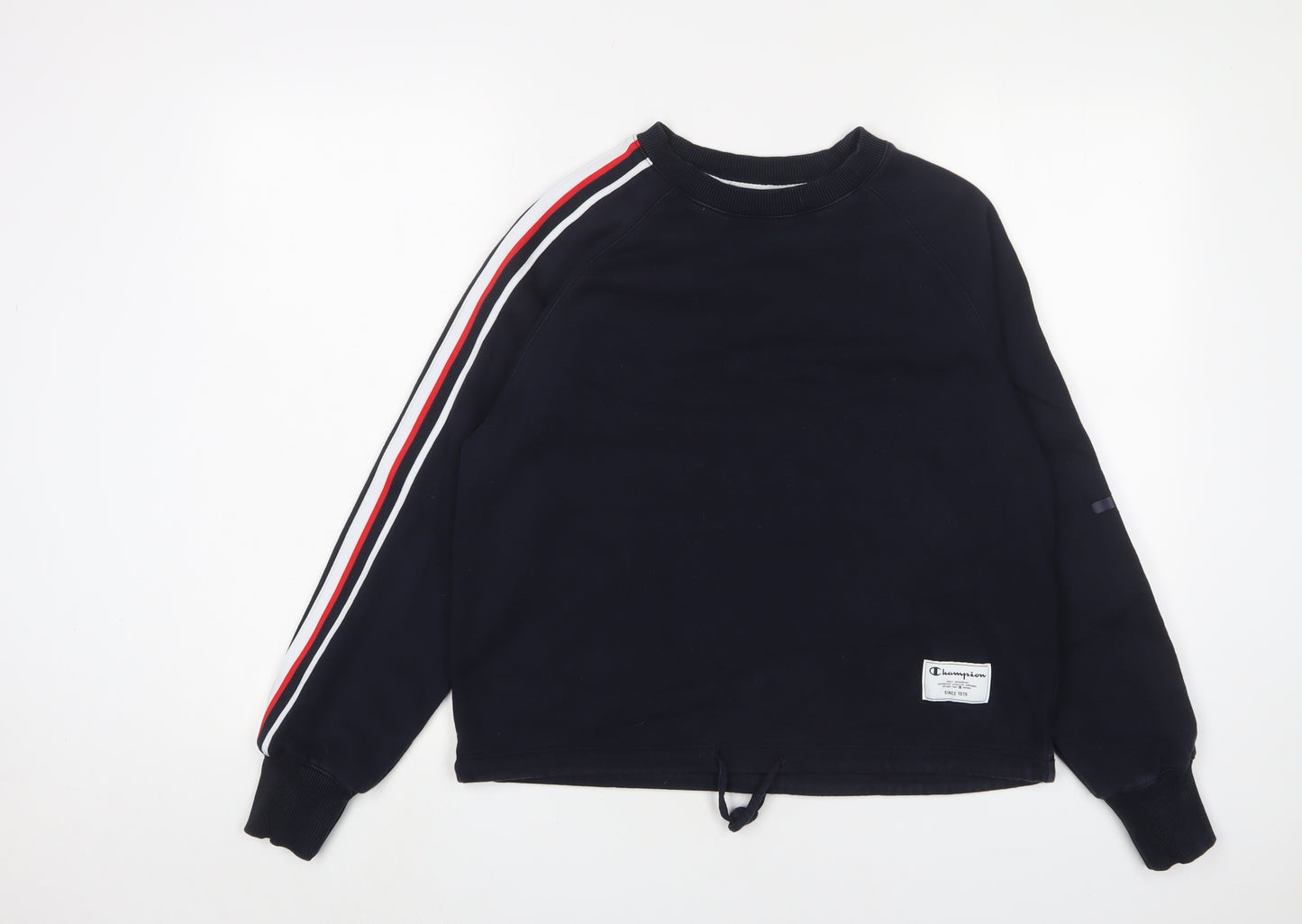 Champion Womens Blue Cotton Pullover Sweatshirt Size S Pullover - Logo, Embroidered
