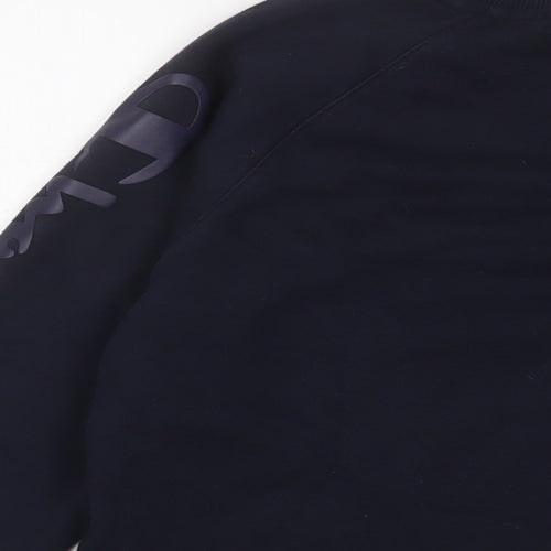 Champion Womens Blue Cotton Pullover Sweatshirt Size S Pullover - Logo, Embroidered