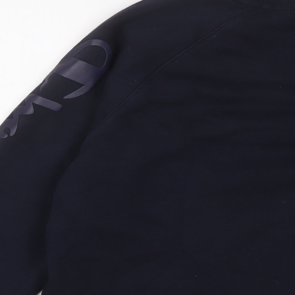 Champion Womens Blue Cotton Pullover Sweatshirt Size S Pullover - Logo, Embroidered