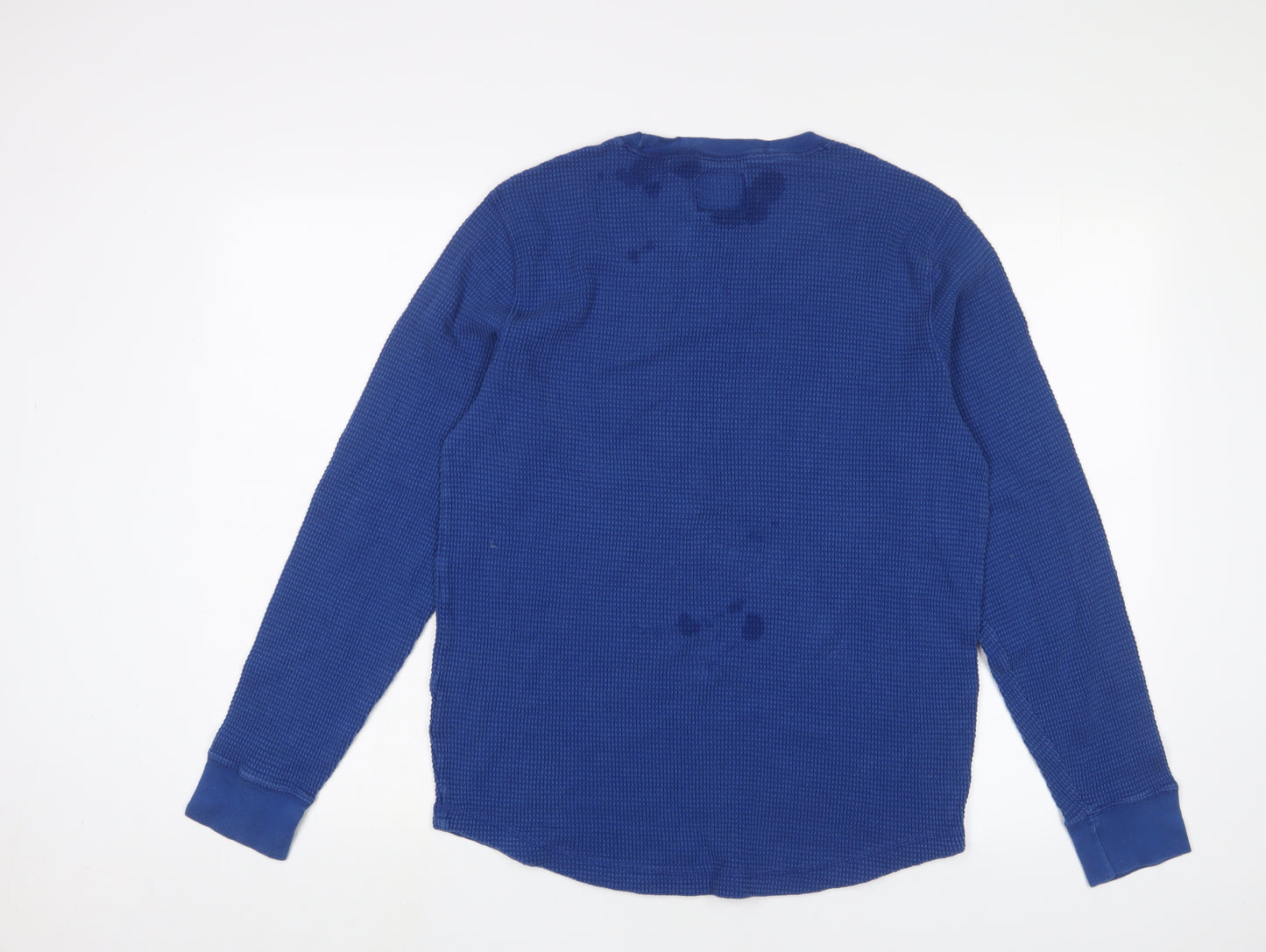 Abercrombie & Fitch Mens Blue Crew Neck Cotton Pullover Jumper Size M Long Sleeve - Logo, Embroidered