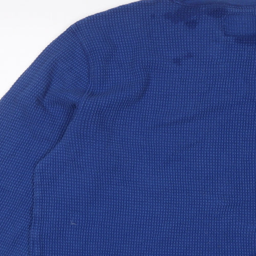 Abercrombie & Fitch Mens Blue Crew Neck Cotton Pullover Jumper Size M Long Sleeve - Logo, Embroidered