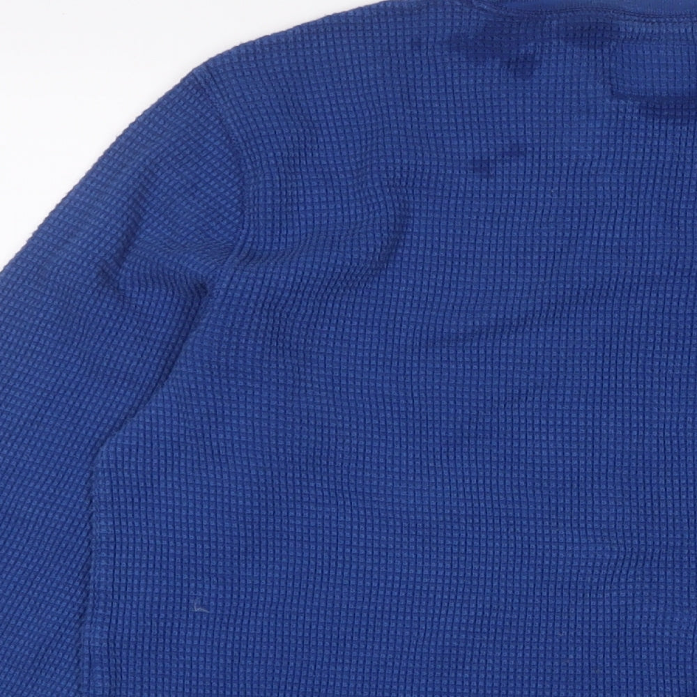 Abercrombie & Fitch Mens Blue Crew Neck Cotton Pullover Jumper Size M Long Sleeve - Logo, Embroidered