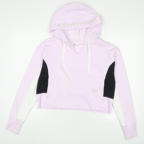 Under armour Womens Purple Cotton Pullover Hoodie Size S Pullover - Logo, Embroidered