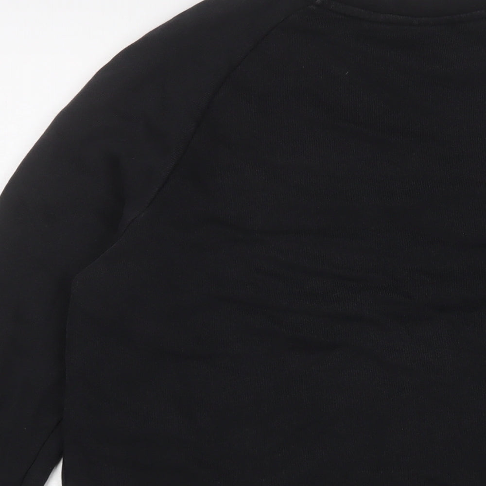 adidas Mens Black Cotton Pullover Sweatshirt Size XS - Logo, Embroidered