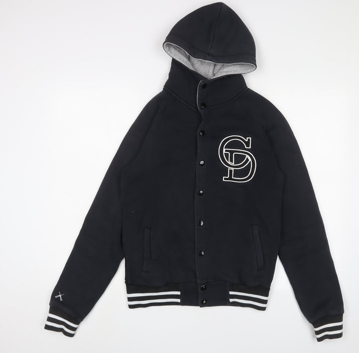 Criminal Damage Mens Blue Cotton Pullover Hoodie Size S - Logo, Embroidered