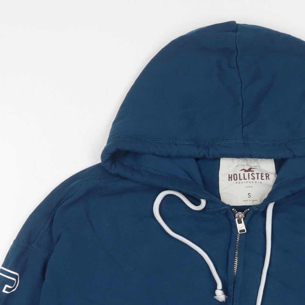 Hollister Womens Blue Cotton Full Zip Hoodie Size S Zip - Logo