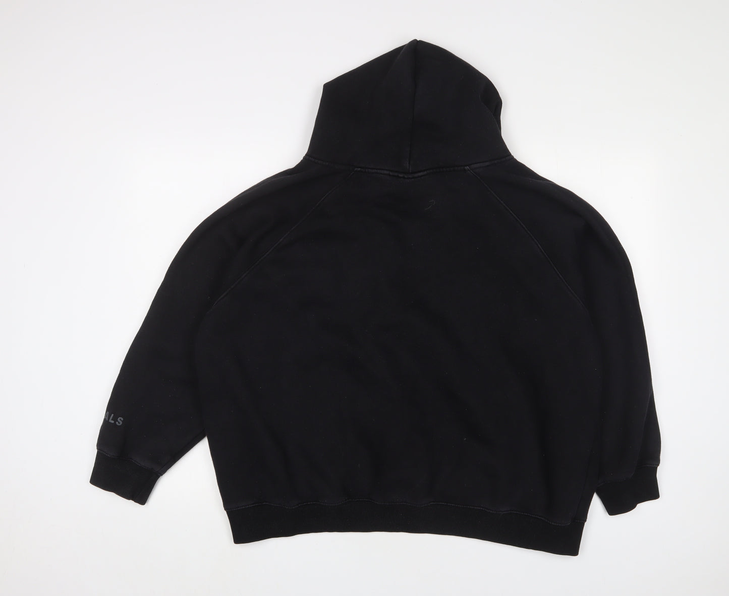 Essentials Mens Black Cotton Pullover Hoodie Size XL - Logo