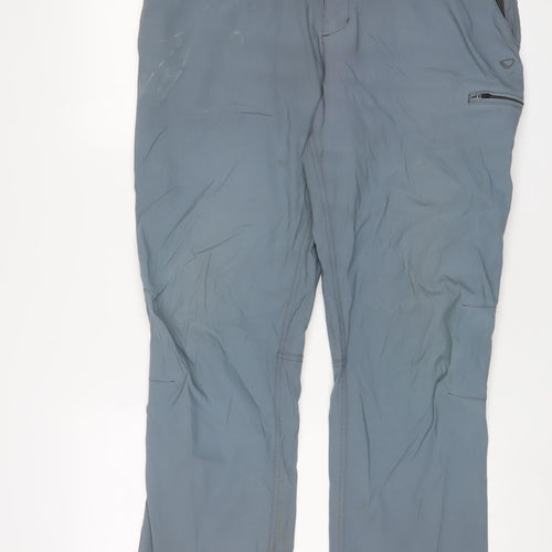 brasher Mens Blue Polyamide Cargo Trousers Size 36 in L29 in Regular Zip - Logo, Embroidered