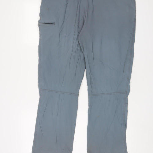 brasher Mens Blue Polyamide Cargo Trousers Size 36 in L29 in Regular Zip - Logo, Embroidered