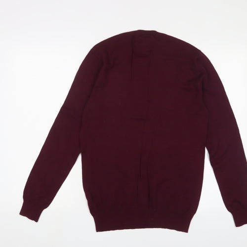 Jack Wills Mens Red Crew Neck Cotton Pullover Jumper Size XS Long Sleeve - Logo, Embroidered