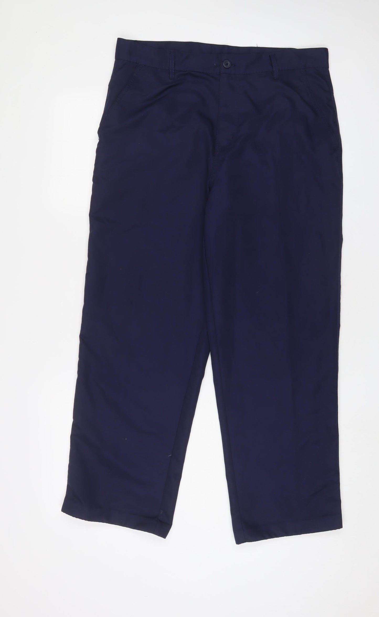 Dunlop Mens Blue Polyester Trousers Size 34 in L28 in Regular Zip - Short leg