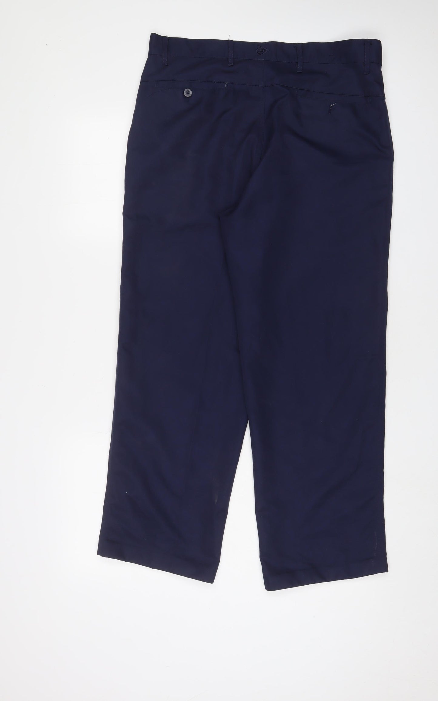 Dunlop Mens Blue Polyester Trousers Size 34 in L28 in Regular Zip - Short leg