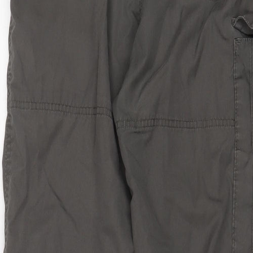 Craghoppers Mens Grey Cotton Cargo Trousers Size 32 in L29 in Regular Zip - Logo, Embroidered