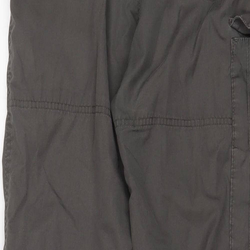 Craghoppers Mens Grey Cotton Cargo Trousers Size 32 in L29 in Regular Zip - Logo, Embroidered