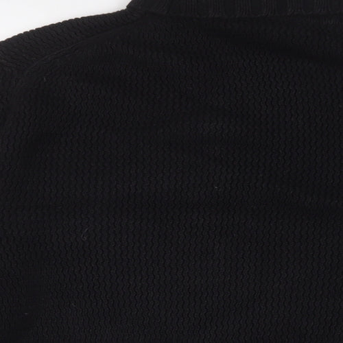 Tiger of Sweden Mens Black Roll Neck Cotton Pullover Jumper Size L Long Sleeve