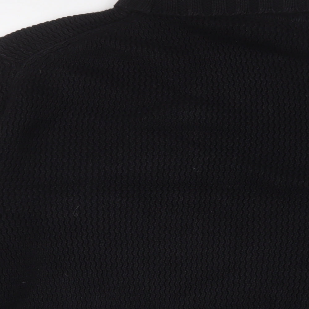 Tiger of Sweden Mens Black Roll Neck Cotton Pullover Jumper Size L Long Sleeve