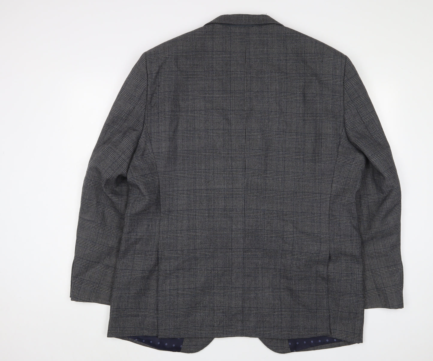 Brook Taverner Mens Grey Plaid Polyester Jacket Suit Jacket Size 48 Regular