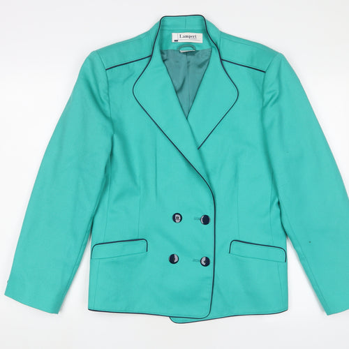 Lampert Womens Green Jacket Blazer Size 14 Button