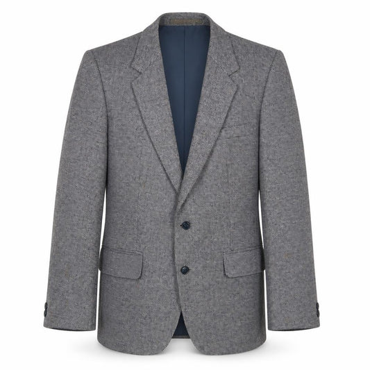 Front view of Burton men’s grey wool jacket suit jacket, size 40, regular