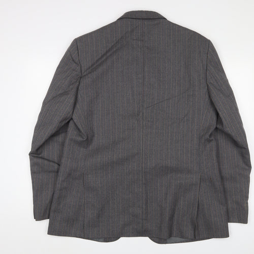 Charles Barker Mens Grey Striped Polyester Jacket Suit Jacket Size 44 Regular