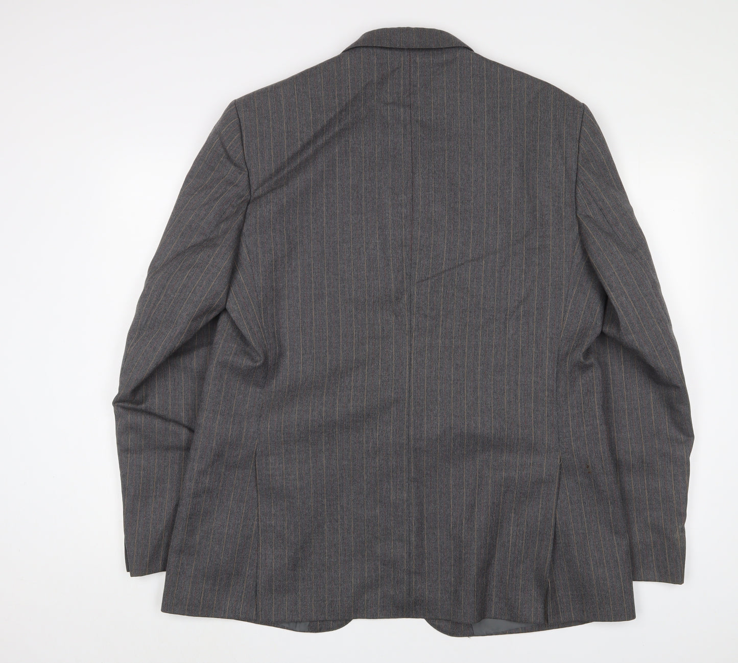 Charles Barker Mens Grey Striped Polyester Jacket Suit Jacket Size 44 Regular