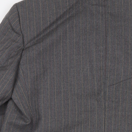 Charles Barker Mens Grey Striped Polyester Jacket Suit Jacket Size 44 Regular