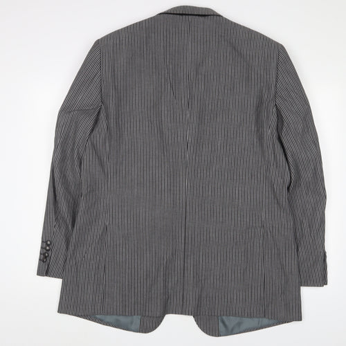 Brook Taverner Mens Grey Striped Wool Jacket Suit Jacket Size 44 Regular