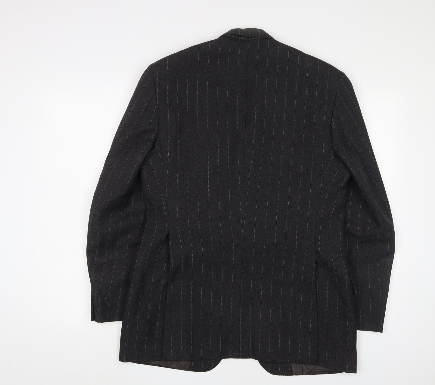 Burton Mens Grey Striped Polyester Jacket Suit Jacket Size 38 Regular