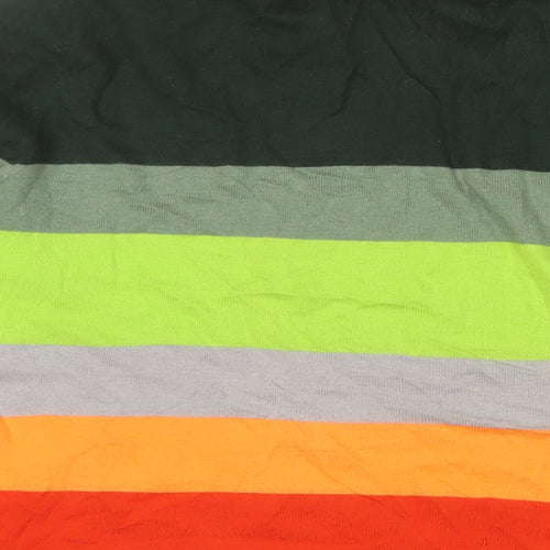 Wezc Mens Multicoloured Crew Neck Striped Cotton Pullover Jumper Size XL Long Sleeve