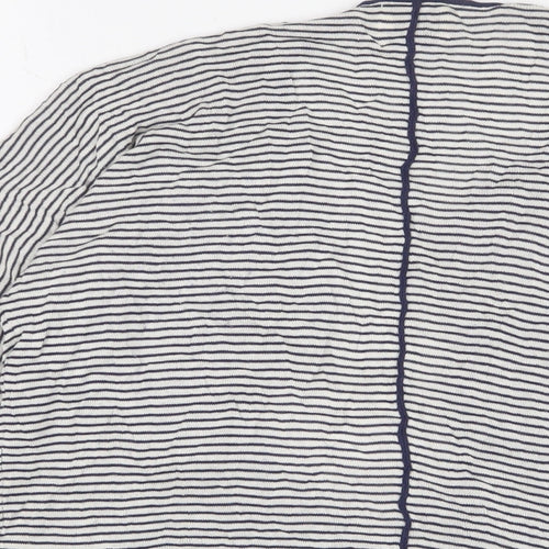 Masai Womens Blue V-Neck Striped Viscose Cardigan Jumper Size S - Open