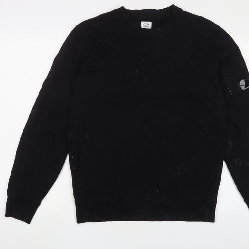 C.P Company Mens Black Cotton Pullover Sweatshirt Size L - Logo