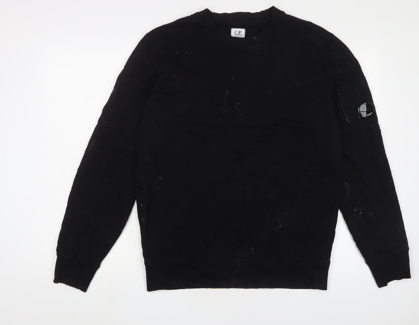 C.P Company Mens Black Cotton Pullover Sweatshirt Size L - Logo