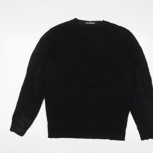 C.P Company Mens Black Cotton Pullover Sweatshirt Size L - Logo