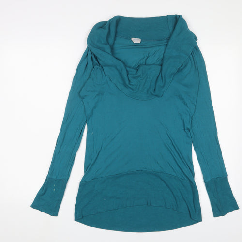 Oasis Womens Blue Roll Neck Viscose Pullover Jumper Size 12