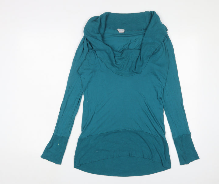 Oasis Womens Blue Roll Neck Viscose Pullover Jumper Size 12