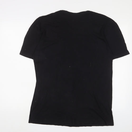 Calvin Klein Womens Black Cotton Basic T-Shirt Size XL V-Neck