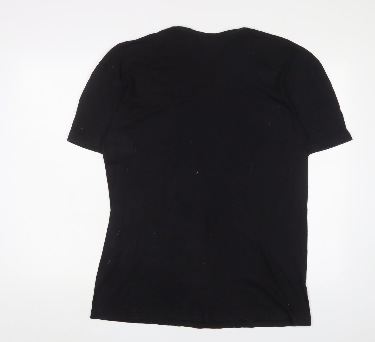 Calvin Klein Womens Black Cotton Basic T-Shirt Size XL V-Neck