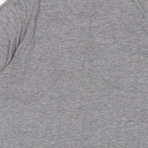 Mountain Warehouse Mens Grey Cotton T-Shirt Size L Crew Neck - Logo