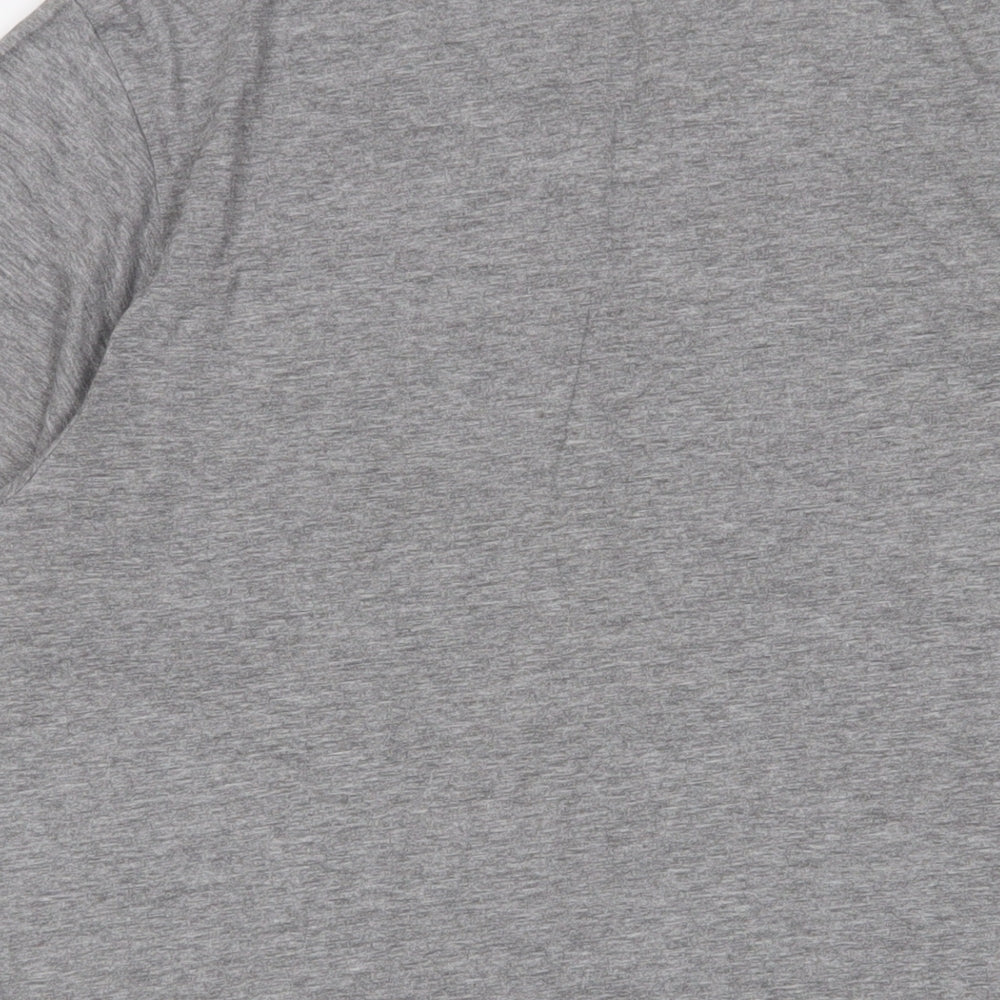 Mountain Warehouse Mens Grey Cotton T-Shirt Size L Crew Neck - Logo